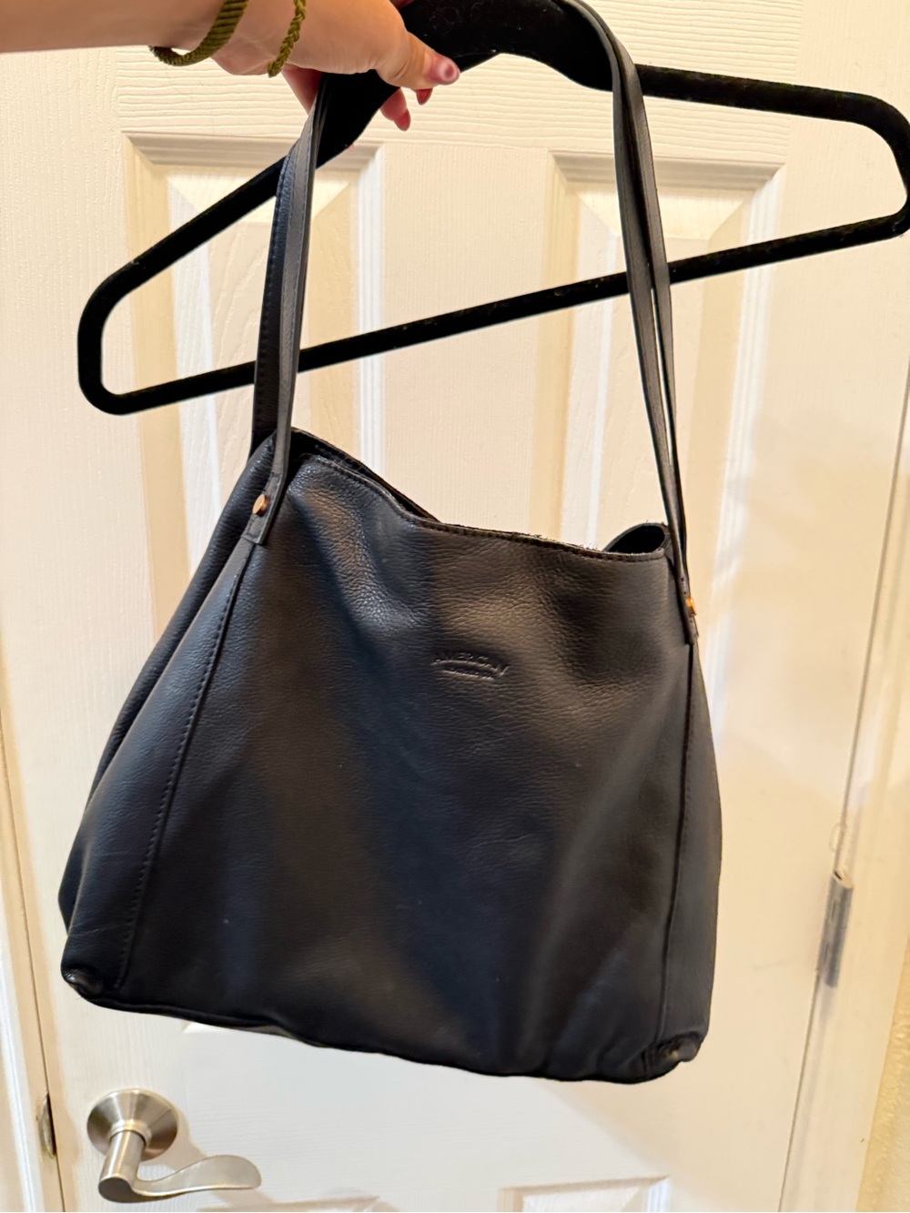 American Leather Black Tote Bag in Black